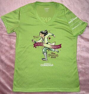 RunDisney 50th Anniversary Half Marathon Shirt Size Small Lime Green Mulan